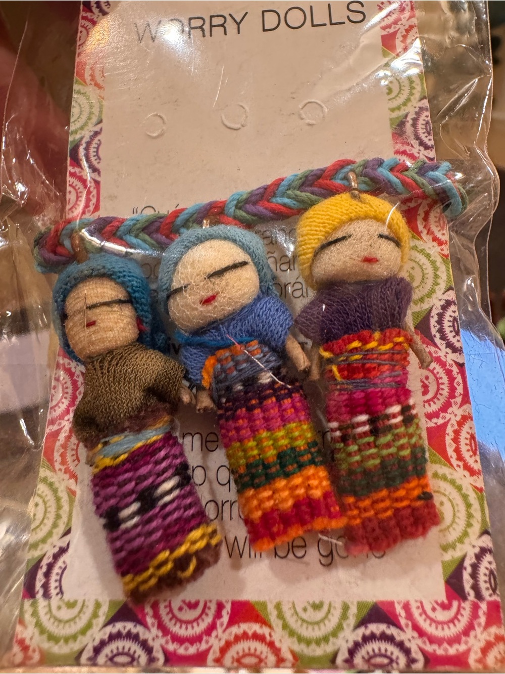 Worry Dolls bracelete - Mexican culture Multicolor Handmade